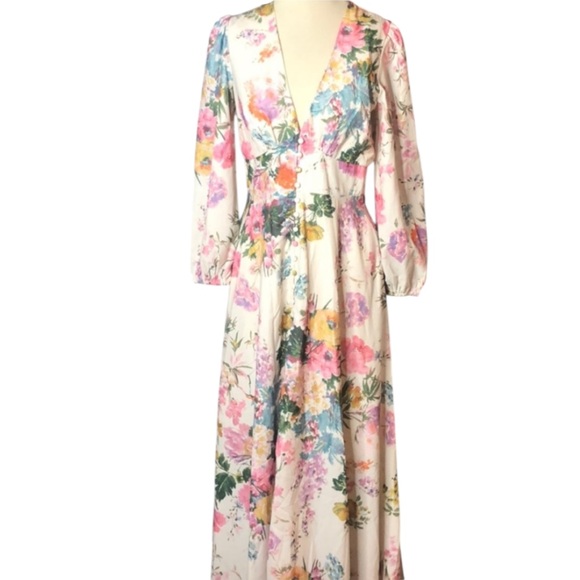 CHICWISH ONLY IN DREAMS FLORAL BUTTON DOWN MAXI DRESS M - Picture 4 of 8